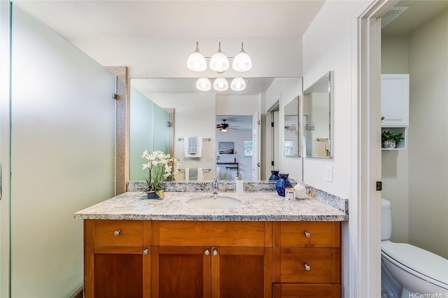 580 Lunalilo Home Rd Unit 358, Honolulu, HI 96825 - bathroom featuring a ceiling fan and vanity
