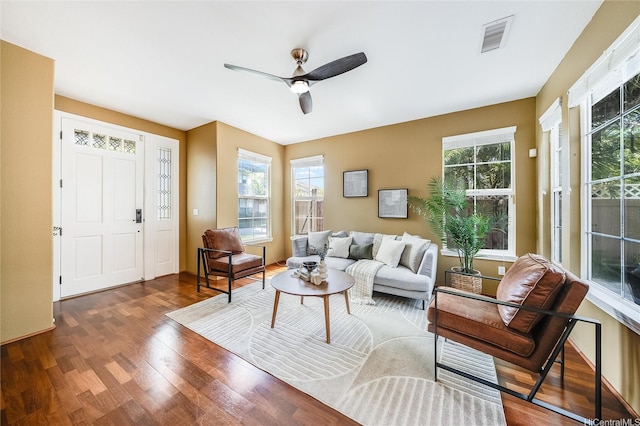 580 Lunalilo Home Rd Unit 358, Honolulu, HI 96825 - living room featuring ceiling fan and wood finished floors