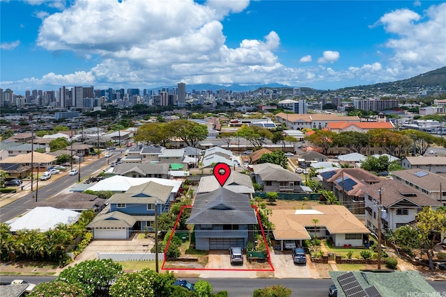 1114 8th Ave, Honolulu, HI 96816 - view of property location with property boundaries highlighted and city skyline