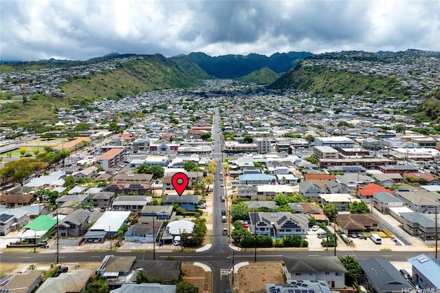 1114 8th Ave, Honolulu, HI 96816 - aerial perspective of suburban area featuring a mountainous background