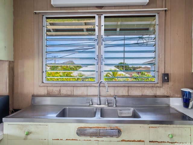 1114 8th Ave, Honolulu, HI 96816 - kitchen view of stainless steel countertops and wood walls