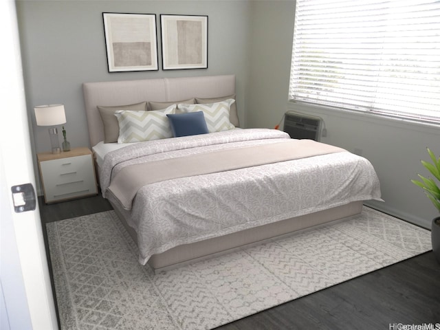 94-542 Kupuohi St Unit 103, Waipahu, HI 96797 - bedroom with wood finished floors and a wall mounted air conditioner