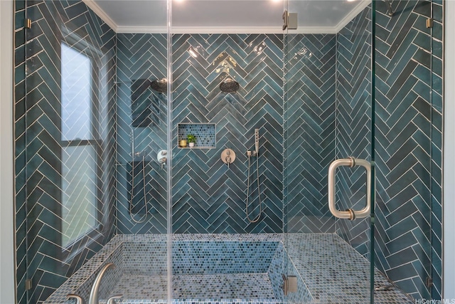46-259 Kalali St, Kaneohe, HI 96744 - full bath featuring ornamental molding and a shower stall