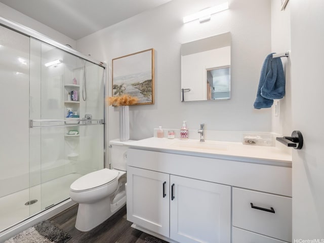 91-1348 Kakiwi St, Ewa Beach, HI 96706 - full bathroom with vanity, a stall shower, and wood finished floors