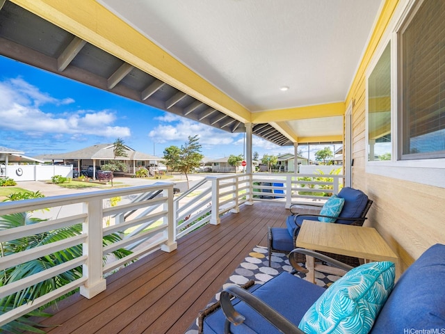 91-1348 Kakiwi St, Ewa Beach, HI 96706 - wooden porch with a residential view