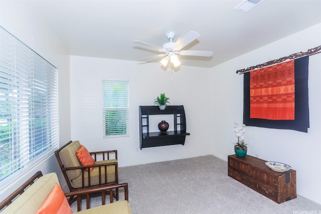 91-1073 Kaianae St, Ewa Beach, HI 96706 - sitting room featuring carpet and ceiling fan