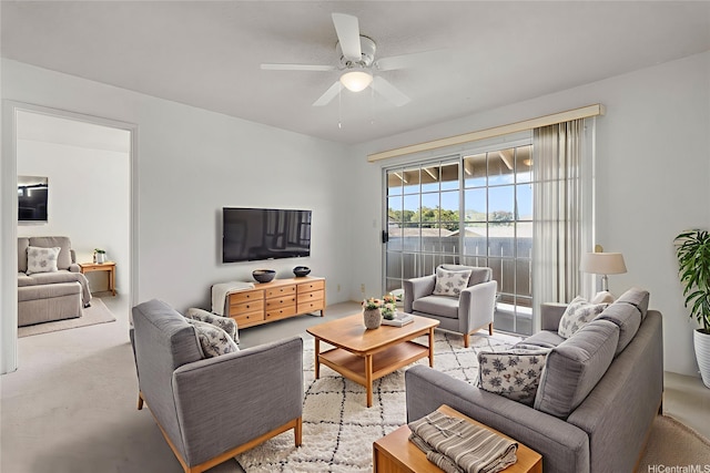94-1079 Kepakepa St Unit H8, Waipahu, HI 96797 - carpeted living area featuring a ceiling fan