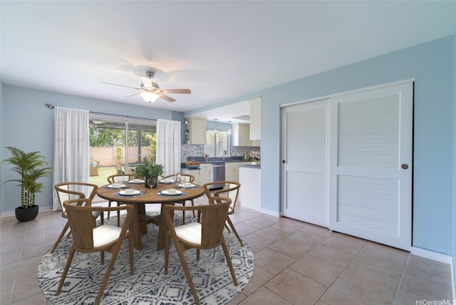 1335 Onioni St, Kailua, HI 96734 - dining area featuring a ceiling fan and baseboards