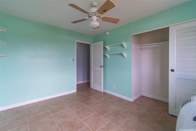 1335 Onioni St, Kailua, HI 96734 - unfurnished bedroom featuring a closet, light tile patterned floors, and ceiling fan