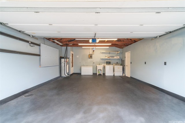 1335 Onioni St, Kailua, HI 96734 - garage with independent washer and dryer, a garage door opener, water heater, and fridge
