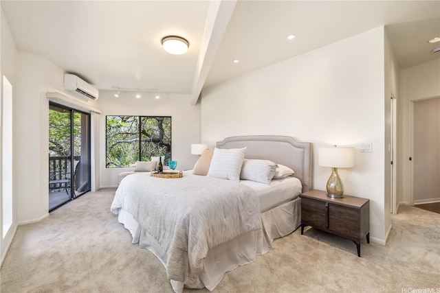 5926 Kalanianaole Hwy, Honolulu, HI 96821 - bedroom featuring carpet, a wall unit AC, access to exterior, and track lighting