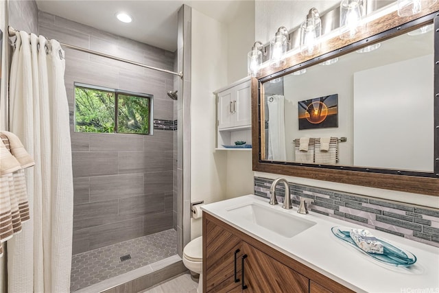 5926 Kalanianaole Hwy, Honolulu, HI 96821 - full bath with a tile shower, vanity, backsplash, and recessed lighting