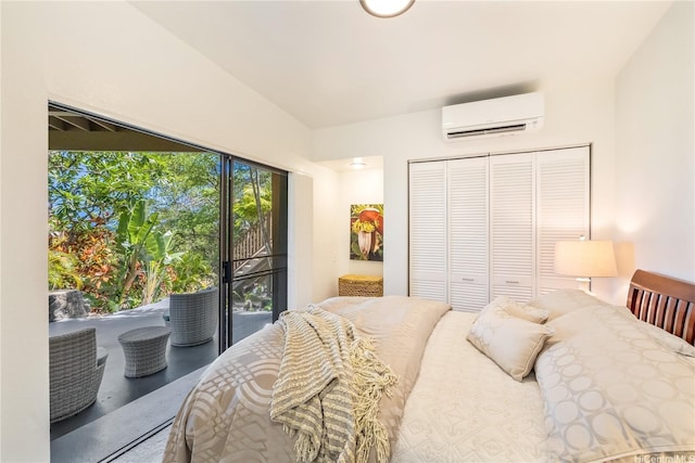5926 Kalanianaole Hwy, Honolulu, HI 96821 - bedroom with a wall unit AC, a closet, and access to outside