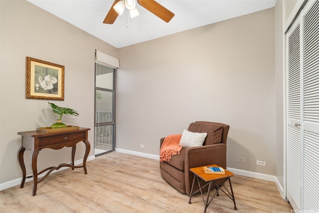 1020 Aoloa Pl Unit 311B, Kailua, HI 96734 - sitting room featuring light wood-style floors and ceiling fan