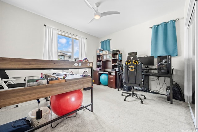 91-1542 Fort Weaver Rd, Ewa Beach, HI 96706 - home office featuring carpet flooring and ceiling fan