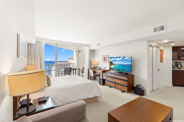 223 Saratoga Rd Unit 1916, Honolulu, HI 96815 - carpeted bedroom with access to outside and baseboards