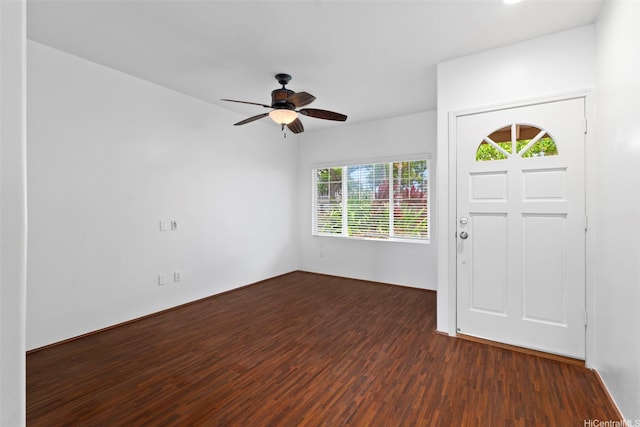 91-2131 Kaioli St Unit 3405, Ewa Beach, HI 96706 - foyer entrance with dark wood-style flooring and ceiling fan