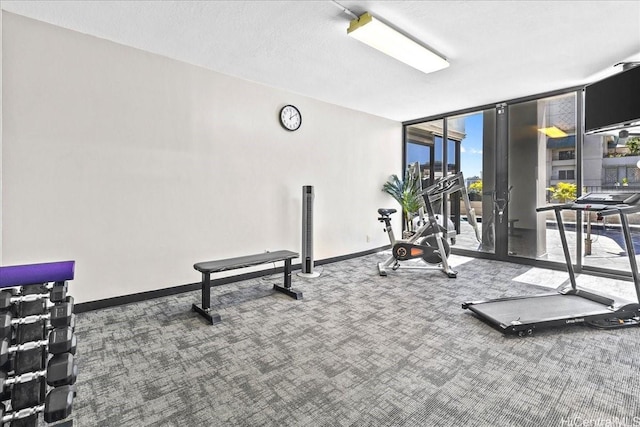 1850 Ala Moana Blvd Unit 1107, Honolulu, HI 96815 - exercise room with carpet and a wall of windows