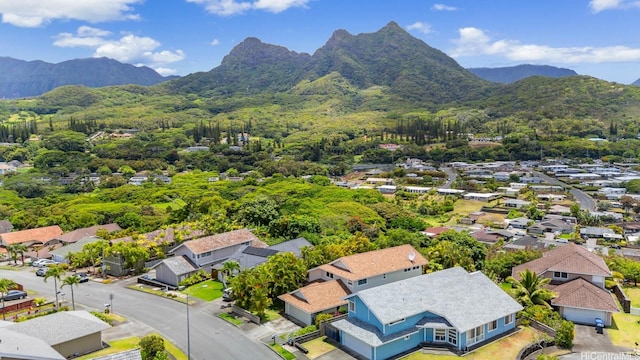 1586 Paukiki St, Kailua, HI 96734 - aerial view of residential area with a mountainous background
