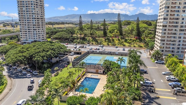 1060 Kamehameha Hwy Unit 2103A, Pearl City, HI 96782 - aerial view of a pool and a mountainous background