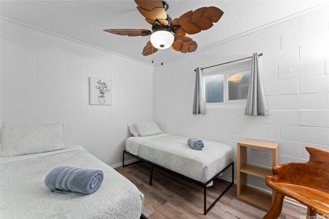 54-257 Kaipapau Loop, Hauula, HI 96717 - bedroom featuring wood finished floors and ceiling fan