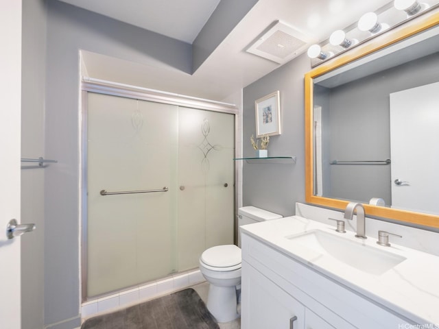 1288 Kapiolani Blvd Unit I2808, Honolulu, HI 96814 - full bathroom featuring vanity, a shower stall, and wood finished floors