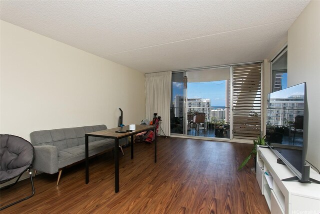 469 Ena Rd Unit 2304, Honolulu, HI 96815 - office space with a wall of windows and dark wood-style floors