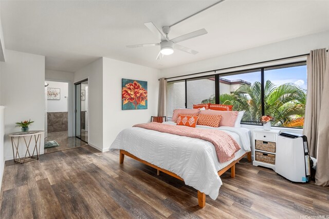46-160 Kiowai St Unit 2322, Kaneohe, HI 96744 - bedroom with wood finished floors and ceiling fan