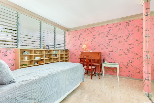 965 Prospect St Unit 604, Honolulu, HI 96822 - bedroom featuring wallpapered walls and baseboards