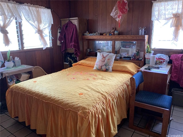 1617 Kamehameha Iv Rd, Honolulu, HI 96819 - tiled bedroom featuring wooden walls