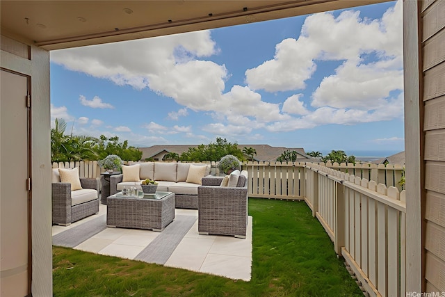 92-1226 Palahia St Unit Cc105, Kapolei, HI 96707 - fenced backyard with an outdoor living space and a patio