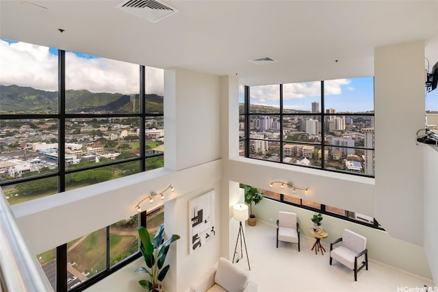 2222 Citron St Unit 2502, Honolulu, HI 96826 - interior space featuring a mountain view, a view of city, and carpet