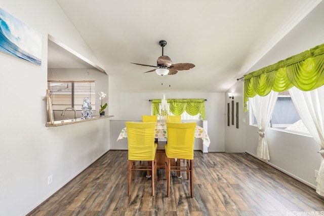 91-1005 Leleoi St Unit 91, Ewa Beach, HI 96706 - dining area featuring healthy amount of natural light, a ceiling fan, lofted ceiling, and wood finished floors