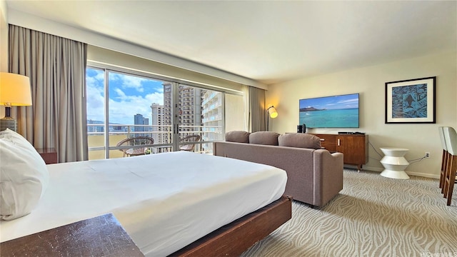1777 Ala Moana Blvd Unit 2203, Honolulu, HI 96815 - carpeted bedroom featuring multiple windows and access to outside
