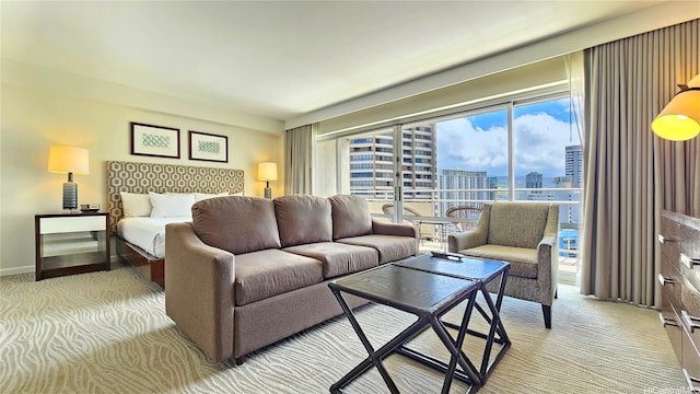 1777 Ala Moana Blvd Unit 2203, Honolulu, HI 96815 - living area featuring light colored carpet and a city view