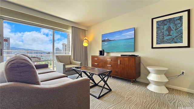 1777 Ala Moana Blvd Unit 2203, Honolulu, HI 96815 - living room with light carpet and baseboards