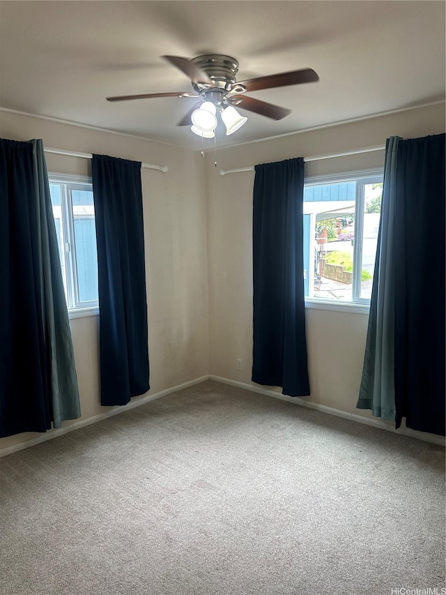 1817 Kalie Pl Unit B, Wahiawa, HI 96786 - carpeted spare room with ceiling fan and baseboards