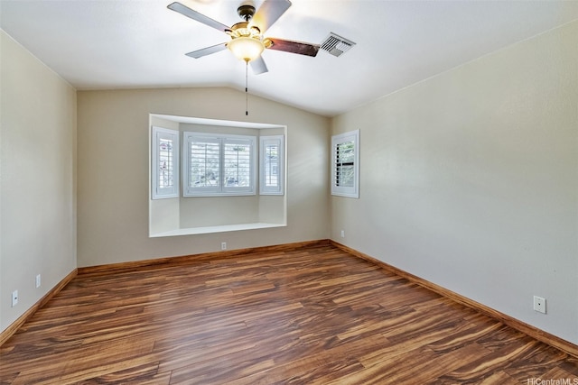 91-1037 Paaoloulu Way, Kapolei, HI 96707 - spare room featuring wood finished floors, vaulted ceiling, and ceiling fan
