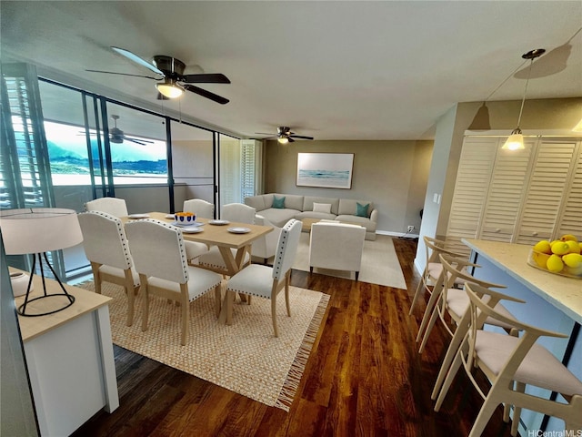 46-035 Konohiki St Unit 3832, Kaneohe, HI 96744 - dining space with dark wood finished floors and a ceiling fan