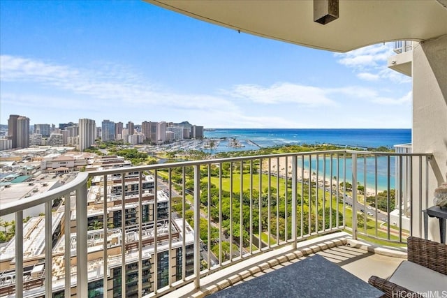 1350 Ala Moana Blvd Unit 3004, Honolulu, HI 96814 - balcony featuring a skyline view and a water view