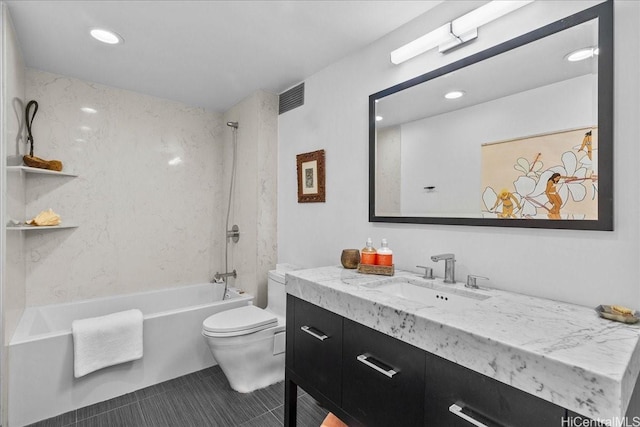 1350 Ala Moana Blvd Unit 3004, Honolulu, HI 96814 - full bath with vanity, bathing tub / shower combination, tile patterned flooring, and recessed lighting