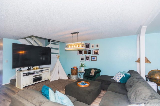 94-271 Kupulau Pl, Mililani, HI 96789 - living room with a textured ceiling and wood finished floors