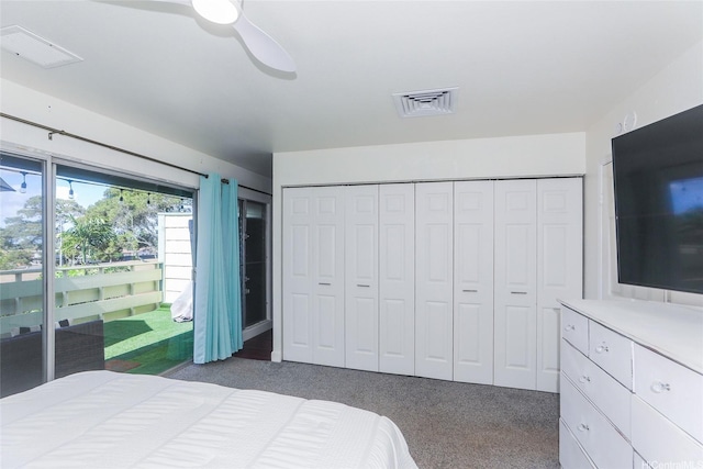 94-271 Kupulau Pl, Mililani, HI 96789 - bedroom with access to exterior, carpet, ceiling fan, and a closet
