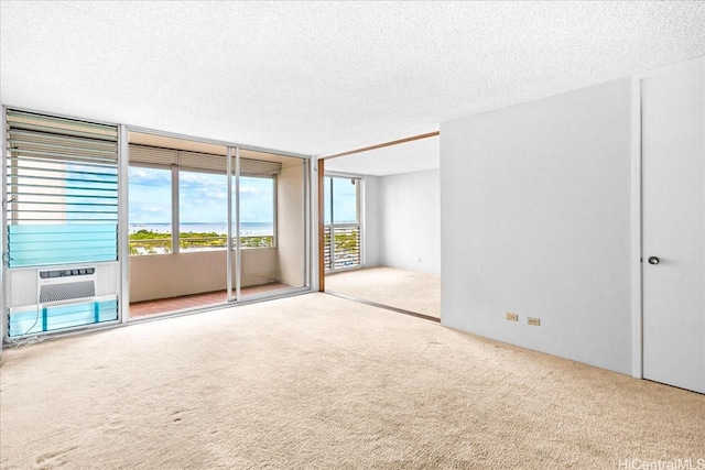 1676 Ala Moana Blvd Unit 1303, Honolulu, HI 96815 - carpeted spare room with healthy amount of natural light, a textured ceiling, and cooling unit