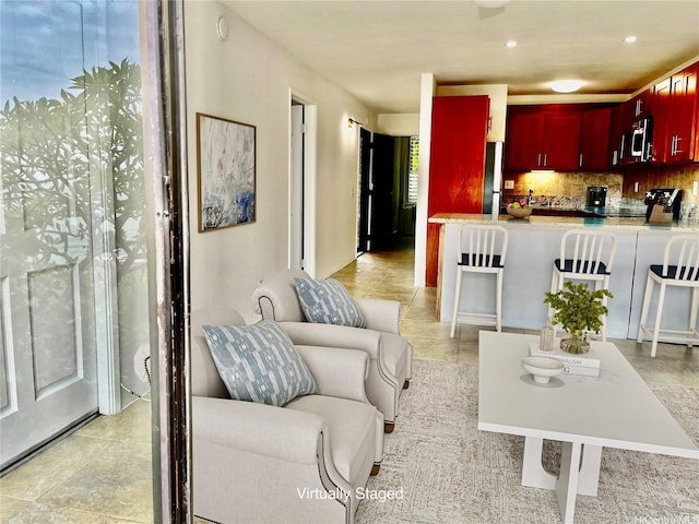 51-636 Kamehameha Hwy Unit 4412, Kaaawa, HI 96730 - living room with recessed lighting and light tile patterned floors