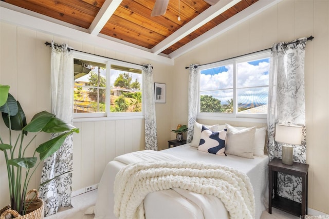1371 Hele St, Kailua, HI 96734 - carpeted bedroom featuring a wooden ceiling with exposed beams