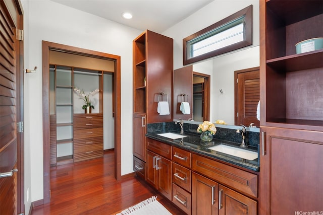 1371 Hele St, Kailua, HI 96734 - full bathroom with wood finished floors, double vanity, and recessed lighting
