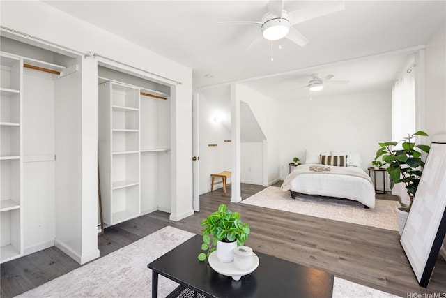 54-18 Haukoi Pl, Hauula, HI 96717 - bedroom with wood finished floors and ceiling fan