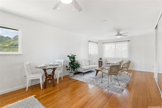 54-18 Haukoi Pl, Hauula, HI 96717 - living area with a ceiling fan and light wood-style floors