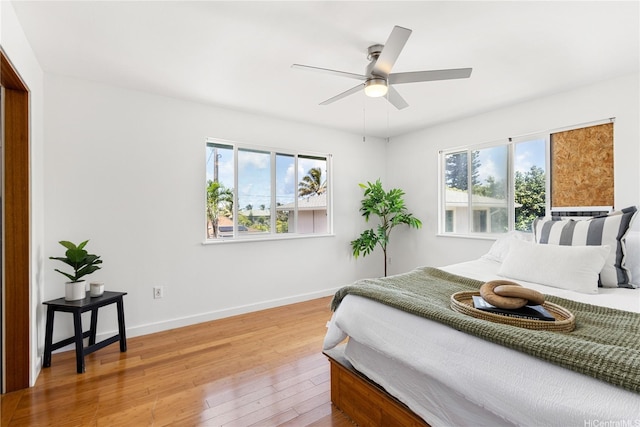 54-18 Haukoi Pl, Hauula, HI 96717 - bedroom with light wood-style floors and ceiling fan